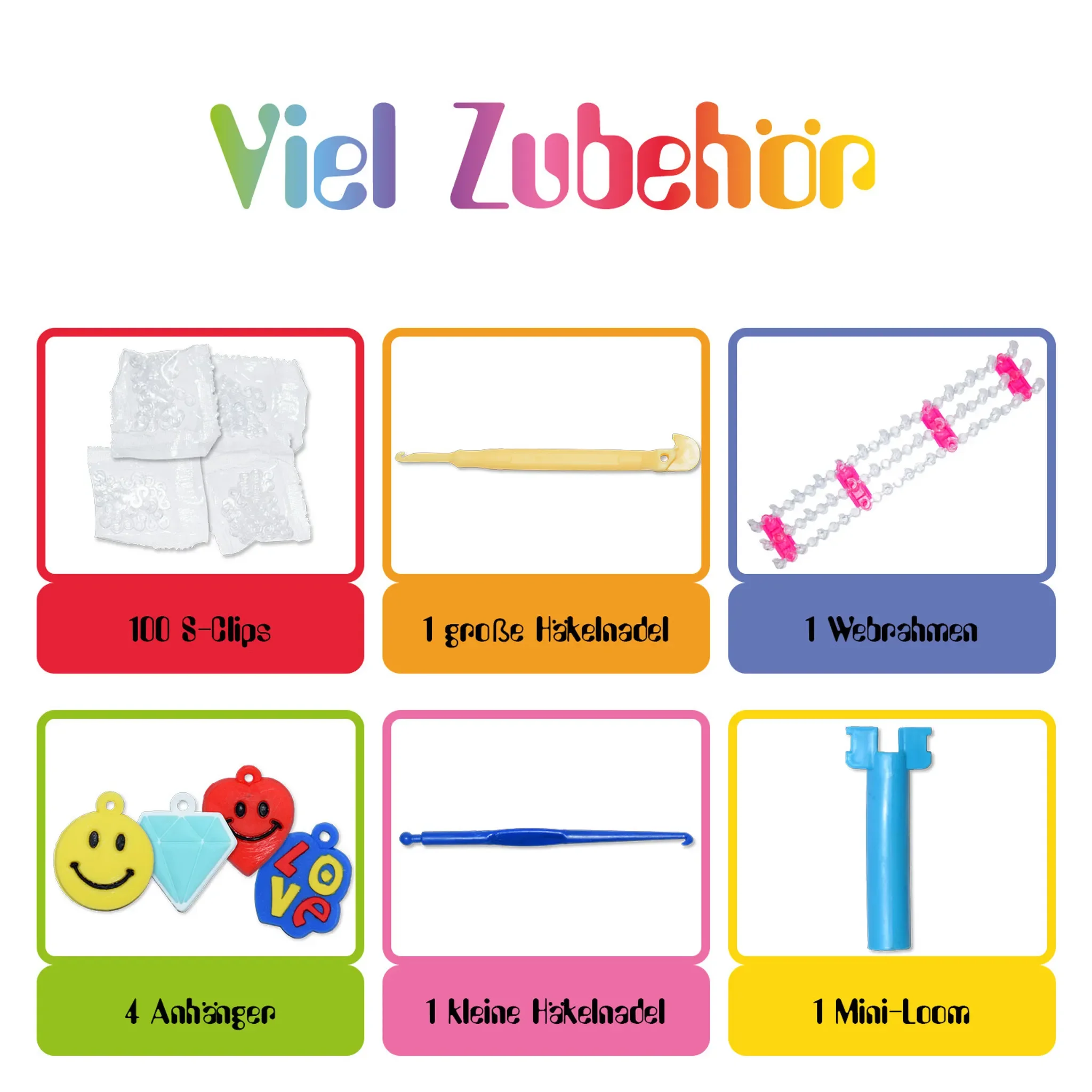Loom Bands Starter Set XXL – 4.200 Gummibänder mit Webrahmen